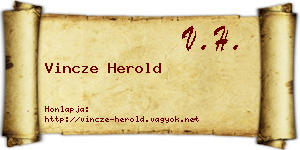 Vincze Herold névjegykártya
